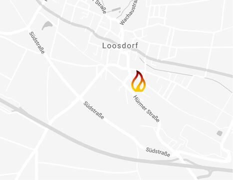 Straßenkarte, Firmenlogo als Markierung